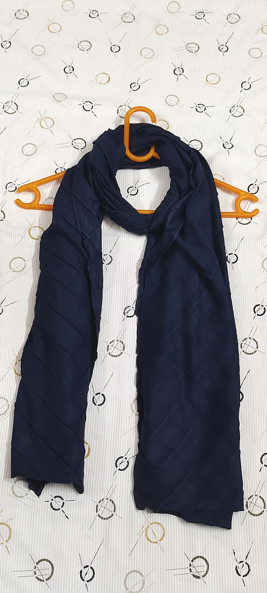 Modal Cotton Crush Hijab – 2 Meter | Deep Navy