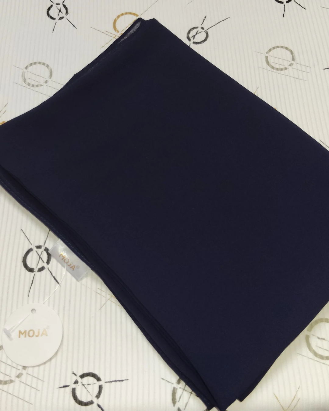 MOJA Malaysian Heavy Chiffon / Georgette Hijab – Dark Navy [2m Big Size]