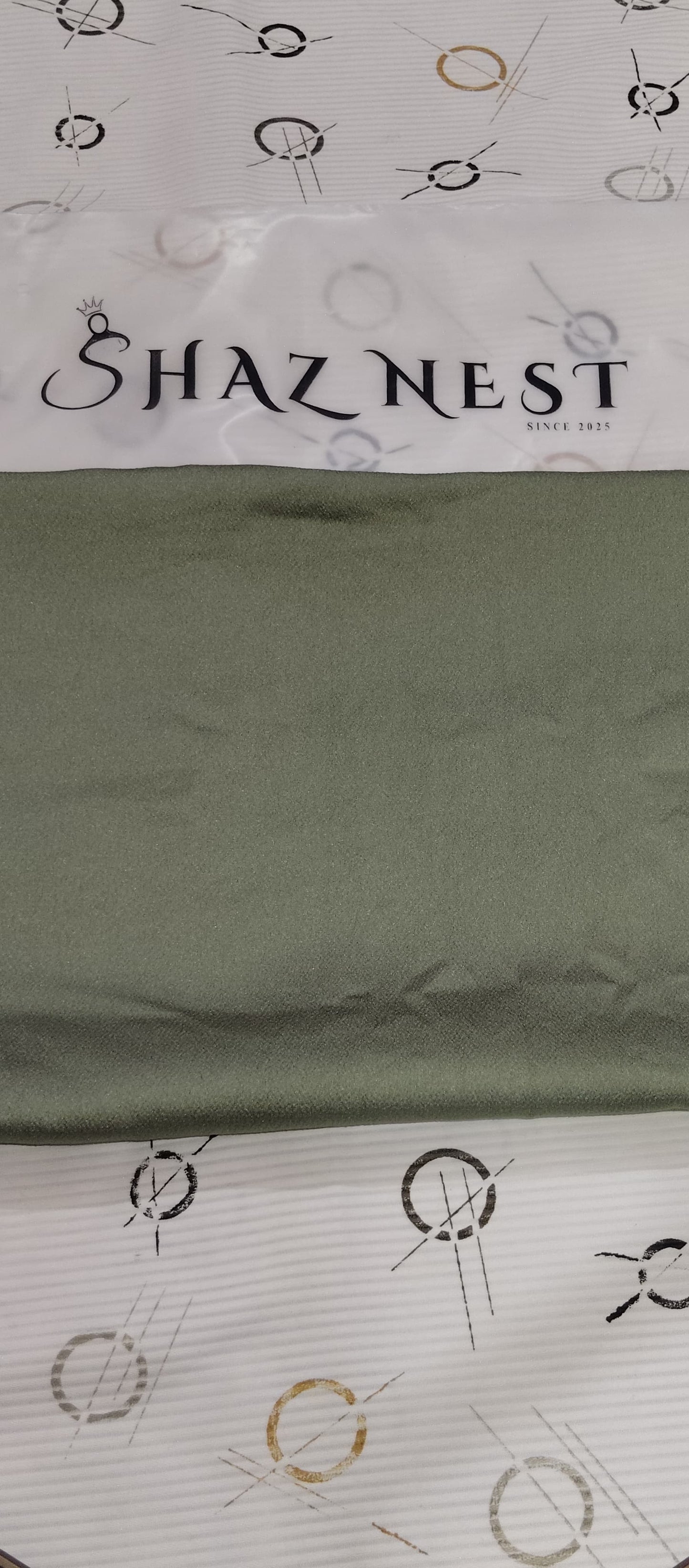 🛍️ Bubble Satin Hijab – Sage Olive | Soft Gloss Elegant Drape (Regular Size)