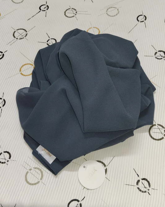 MOJA Malaysian Heavy Chiffon / Georgette Hijab – Grey [2m Big Size]