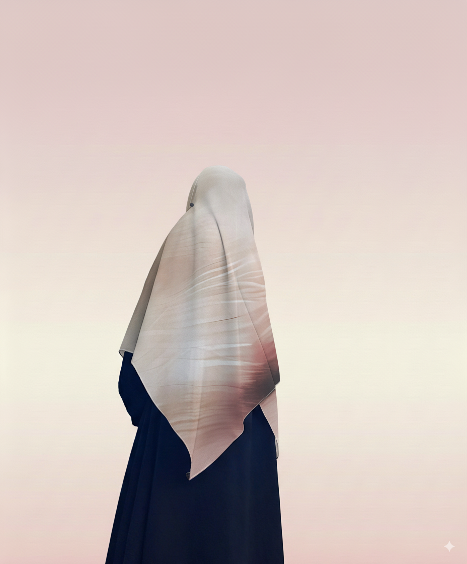 Peach Nude – Malaysian Printed Heavy Chiffon Hijab (2m)
