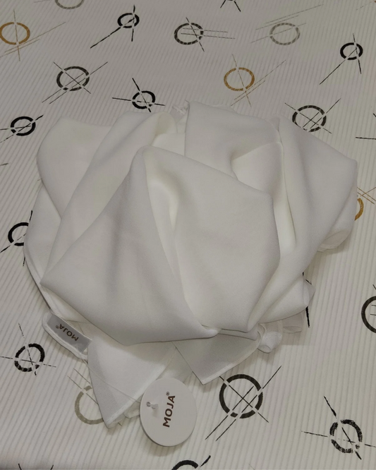 MOJA Malaysian Heavy Chiffon / Georgette Hijab – Milk White [2m Big Size]
