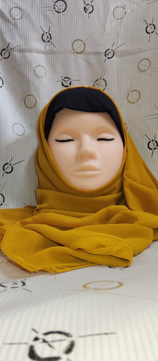 Premium Regular Heavy Chiffon ~ Golden Saffron | Lightweight