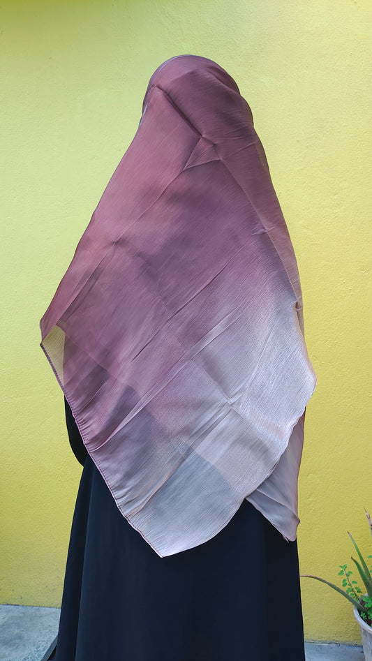 Organza Ombre Hijab – Dusty Rose | Lightweight, Elegant & Flowy