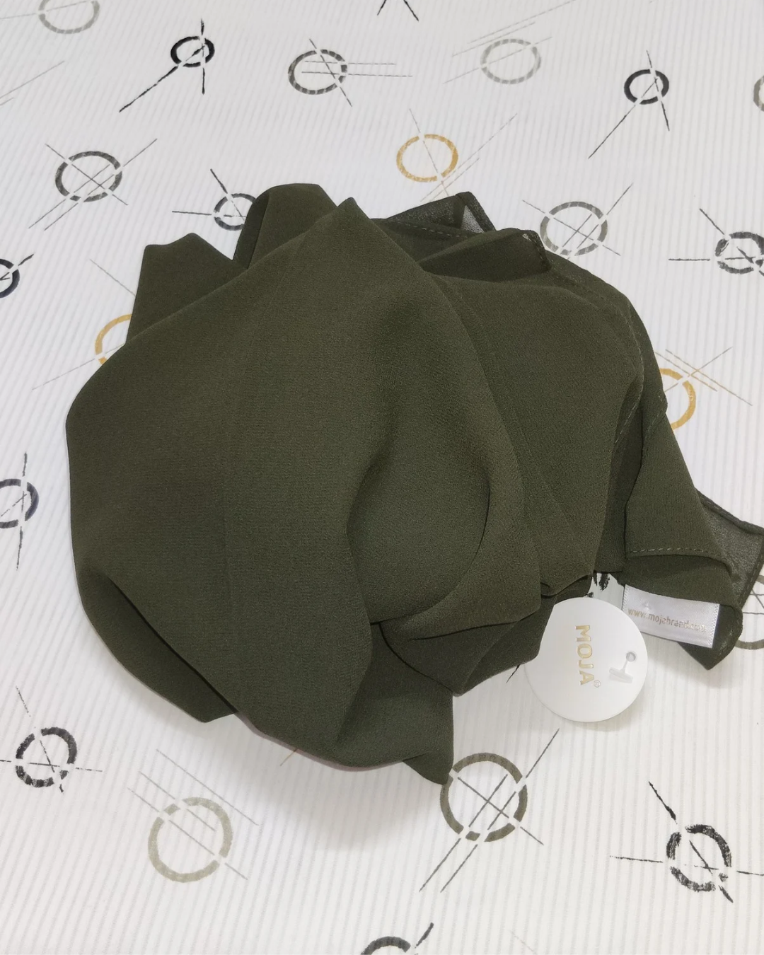 MOJA Malaysian Heavy Chiffon / Georgette Hijab – Dark Olive [2m Big Size]