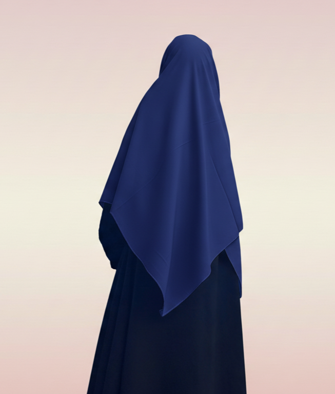 Zera Stretch Cotton Hijab – Navy Blue (2m)