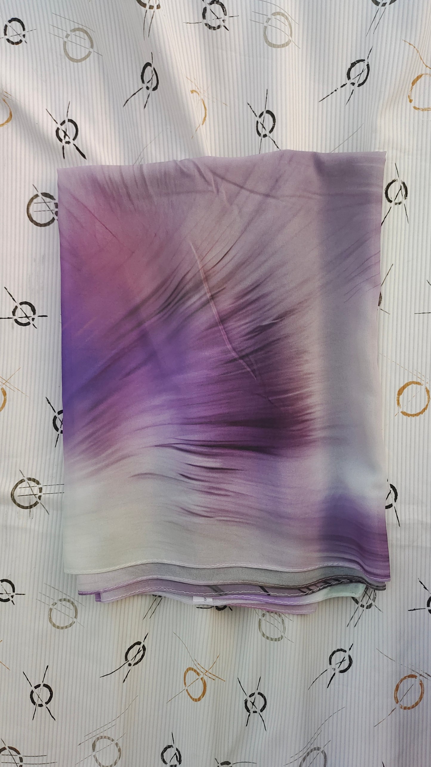 Violet Bloom – Malaysian Printed Heavy Chiffon Hijab (2m)