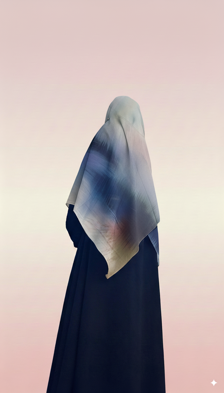Midnight Blue -  Malaysian Printed Heavy Chiffon Hijab (2m)