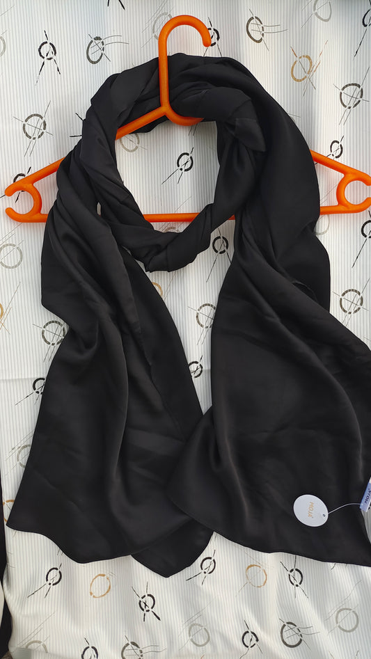 Moja Matte Satin Hijab – Jet Black (2m)