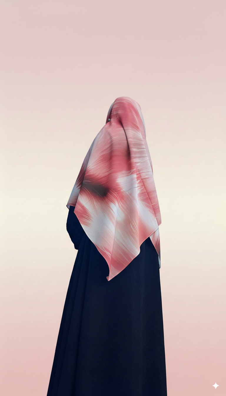 Rose Coral -  Malaysian Printed Heavy Chiffon Hijab (2m)