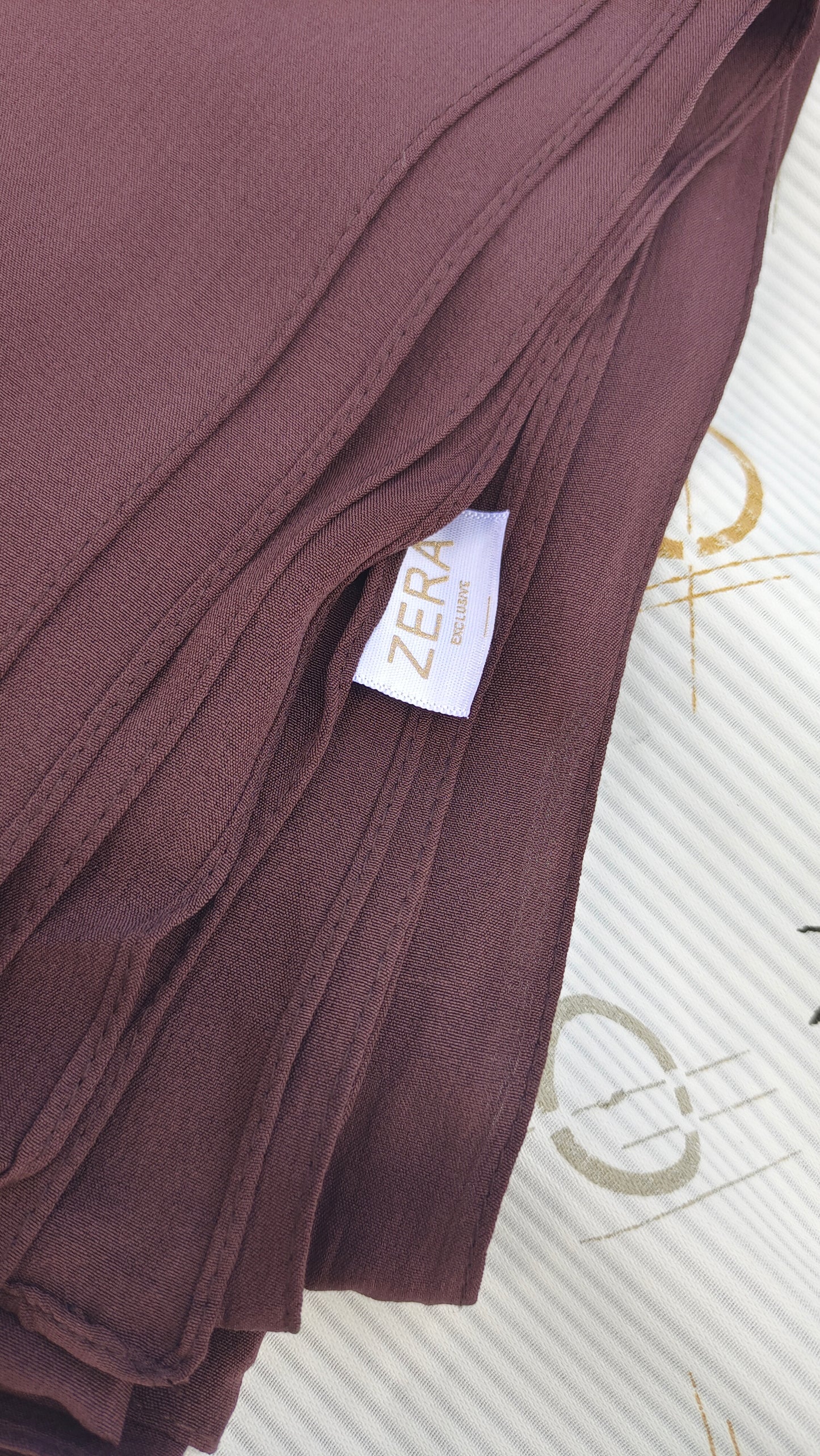 Zera Stretch Cotton Hijab – Maroon Brown (2m)