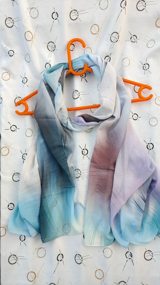 Aqua Sky – Malaysian Printed Heavy Chiffon Hijab (2m)