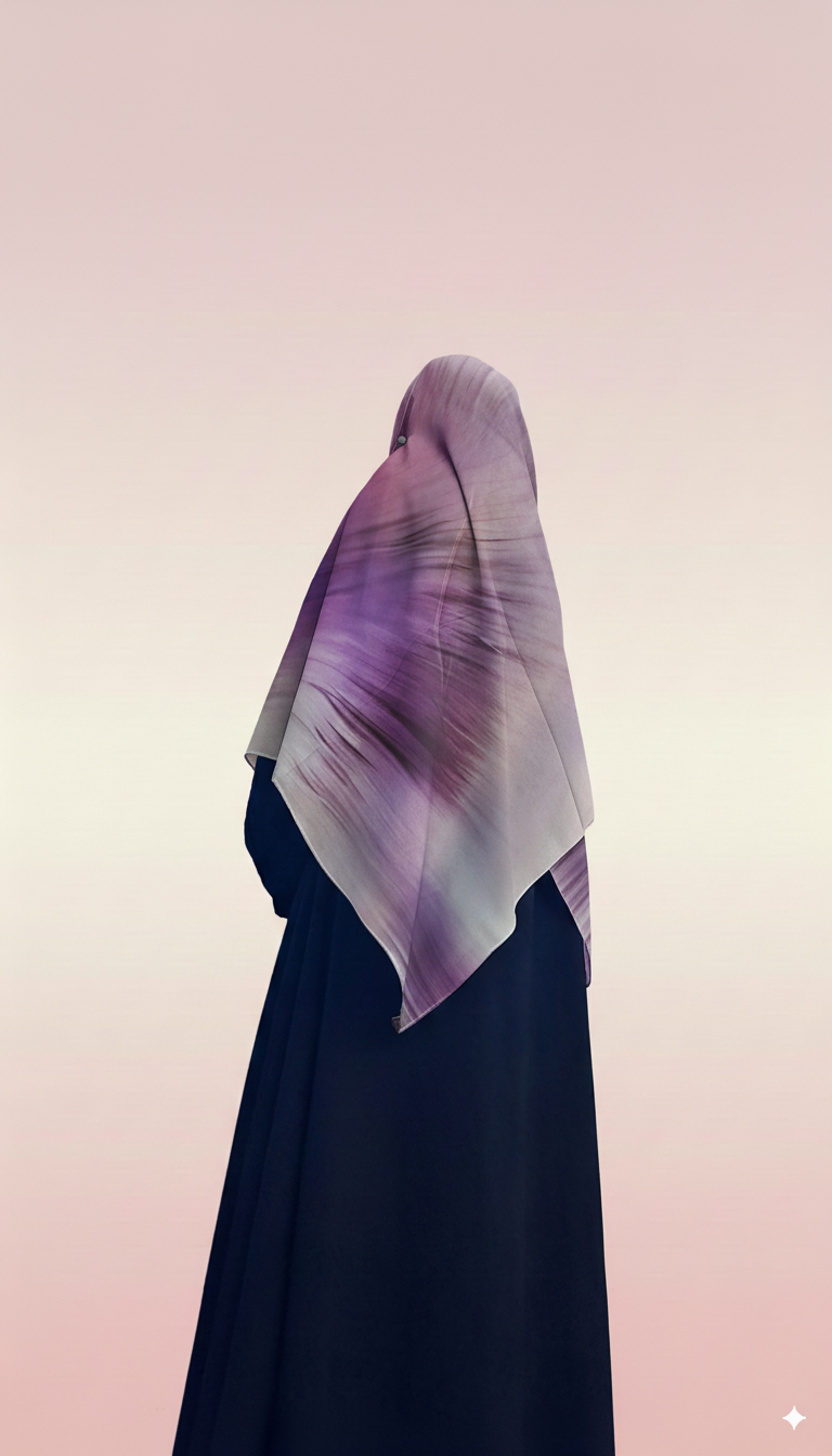 Violet Bloom – Malaysian Printed Heavy Chiffon Hijab (2m)