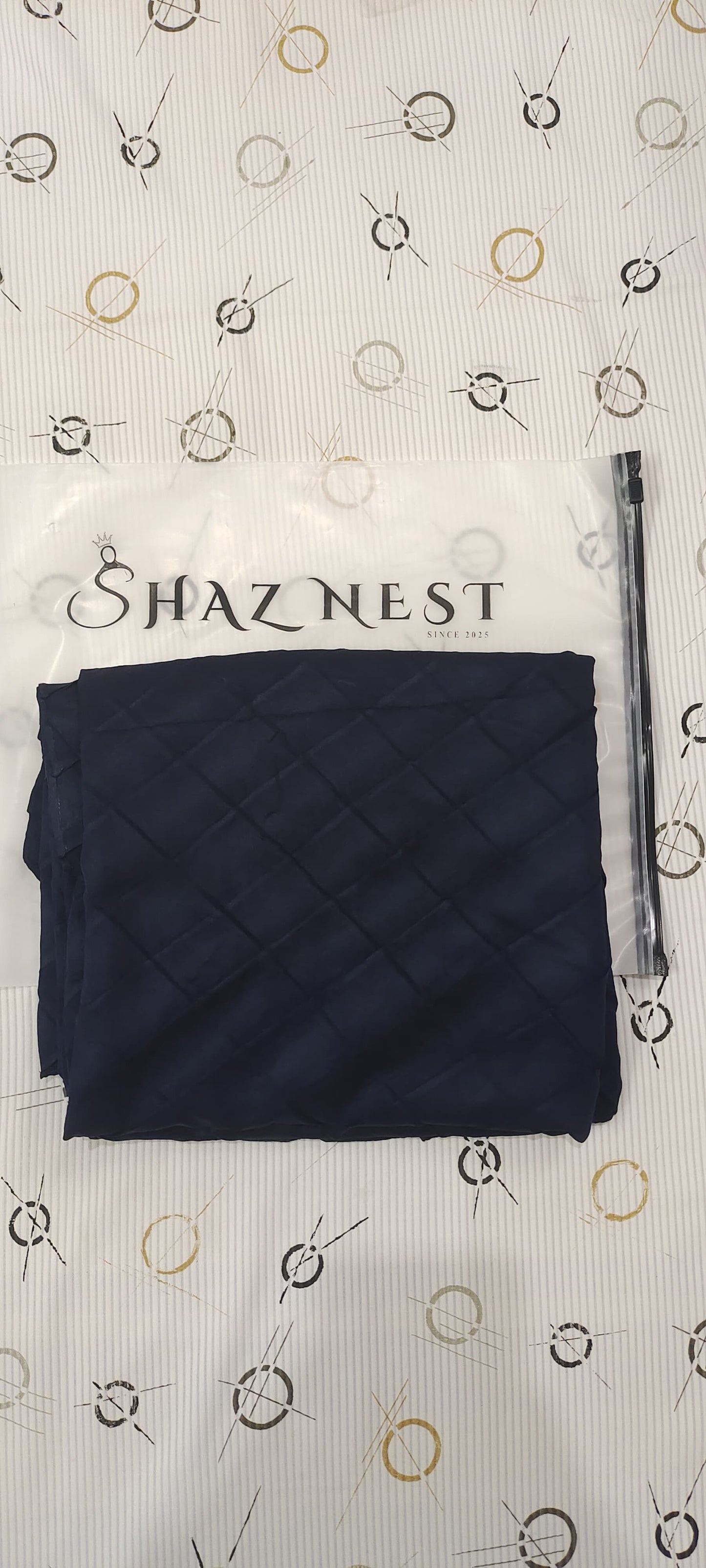 Modal Cotton Crush Hijab – 2 Meter | Deep Navy