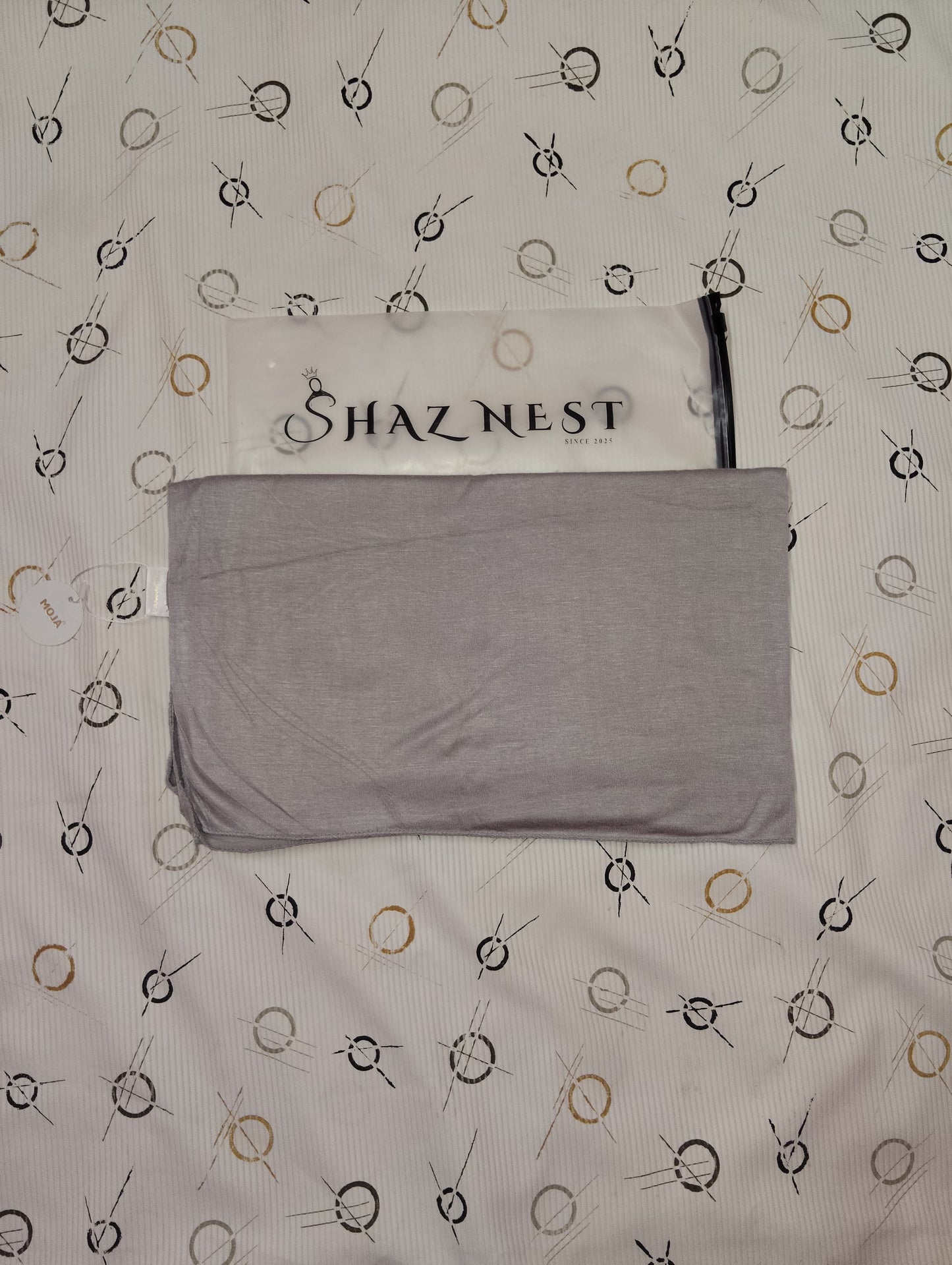 Moja Turkey Jersey Hijab – Pearl Grey  | 186 × 75 cm (1.86 m)