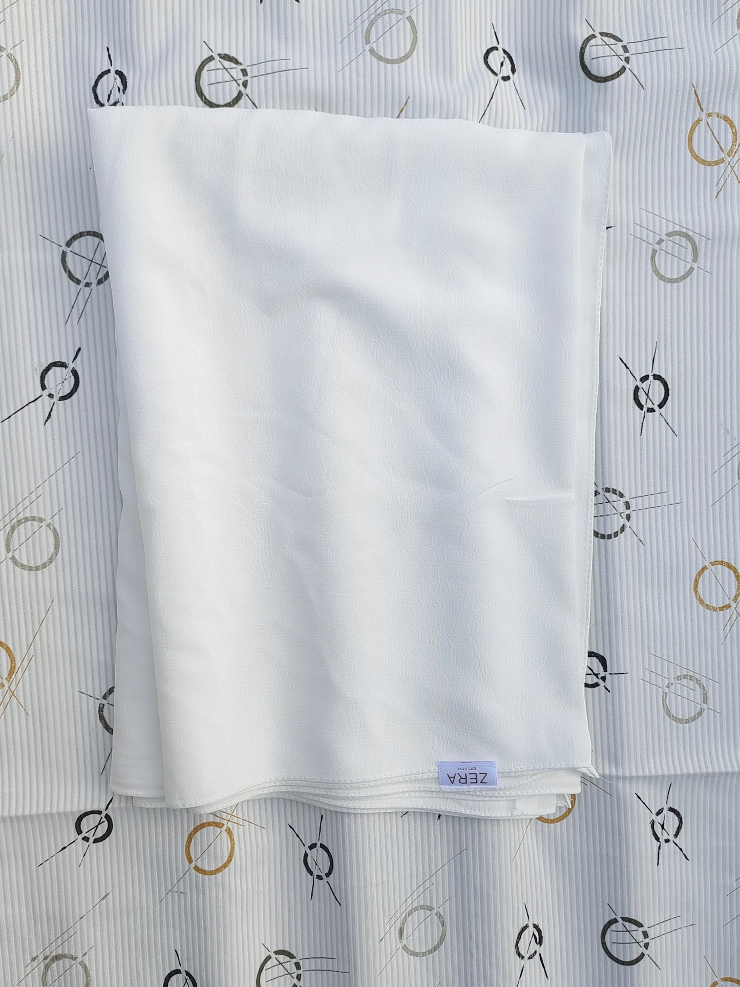 Zera Stretch Cotton Hijab – Pure White (2m)