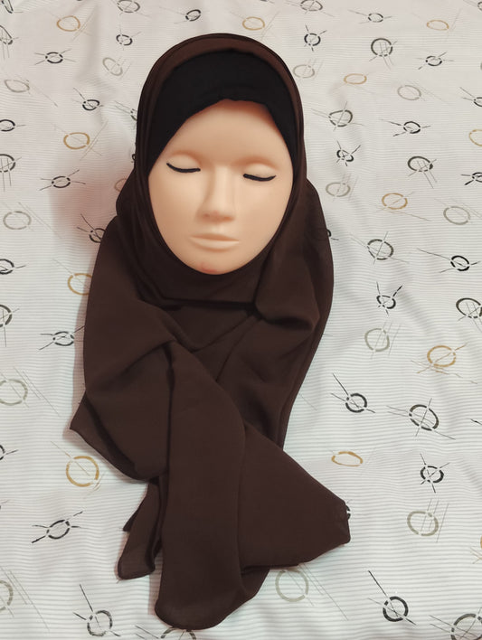 Premium Regular Heavy Chiffon ~ Deep Espresso Brown | Lightweight